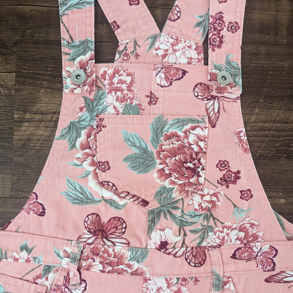 NWT Children's Place Pink Floral Shortalls Overalls